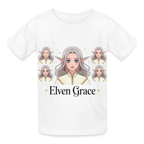 Elven Grace Fantasy Elf Maiden Graphic Magic - Heavyweight Kid's T-Shirt