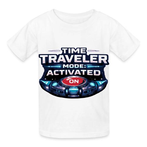Time Traveler Mode – Futuristic Neon Sci-Fi Tee - Heavyweight Kid's T-Shirt