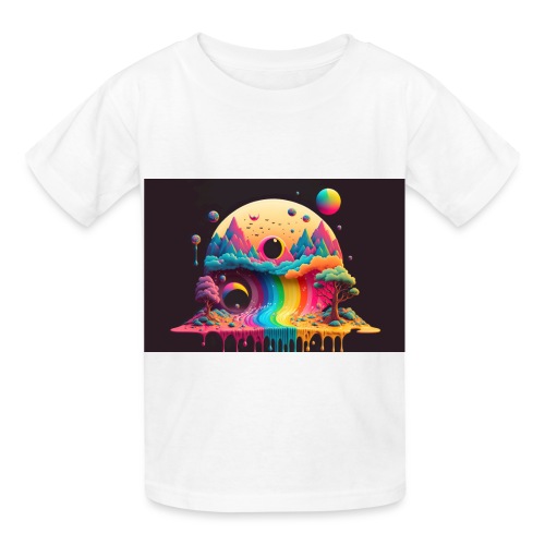 Full Moon Over Rainbow River Falls - Psychedelia - Hanes Youth T-Shirt
