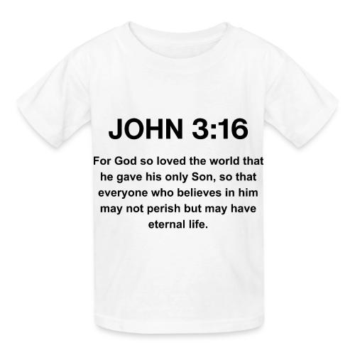 John 3:16 Christian Apparel – Bible Verse Clothing - Heavyweight Kid's T-Shirt