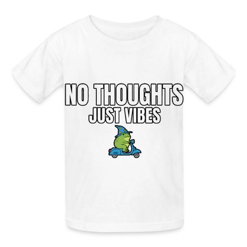 No Thoughts Just Vibes Funny Frog Shirt - Heavyweight Kid's T-Shirt