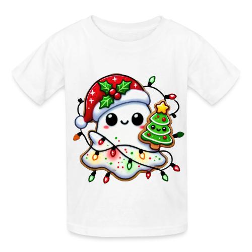 Christmas Collection - Snow Ghost in Santa Hat - Heavyweight Kid's T-Shirt
