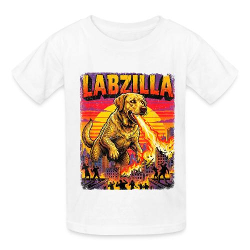 Labzilla Giant Yellow Labrador Monster Tee - Heavyweight Kid's T-Shirt