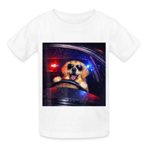 Funny Police Golden Retriever Meme Tee - Heavyweight Kid's T-Shirt