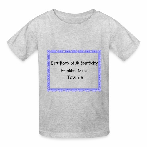 Franklin Mass townie certificate of authenticity - Hanes Youth T-Shirt