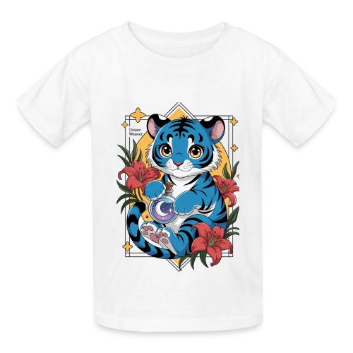 Mystic Blue Tiger Anime Potion Design – Cute tiger - Heavyweight Kid's T-Shirt