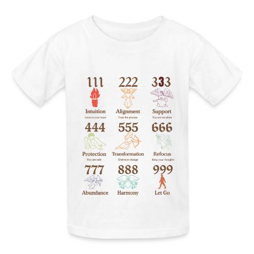 Mystic Angel Numbers Spiritual Symbols on Gildan - Heavyweight Kid's T-Shirt