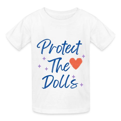 Protect The Dolls | Heart & Stars Typography - Heavyweight Kid's T-Shirt