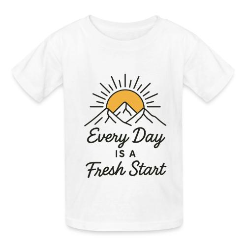 Inspirational Mountain Sunrise Motif - Heavyweight Kid's T-Shirt