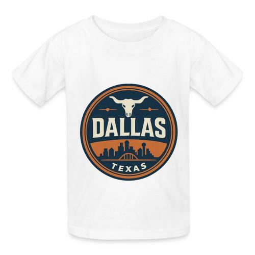 Vintage Dallas Texas Western Skyline Retro Cowboy - Heavyweight Kid's T-Shirt