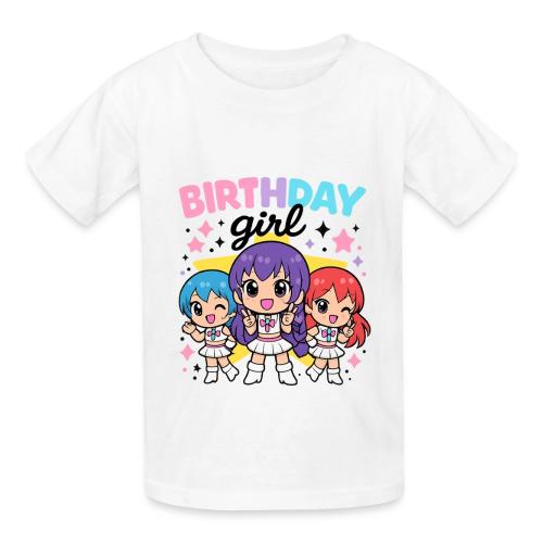 Cute Chibi Birthday Idol Girls - Heavyweight Kid's T-Shirt