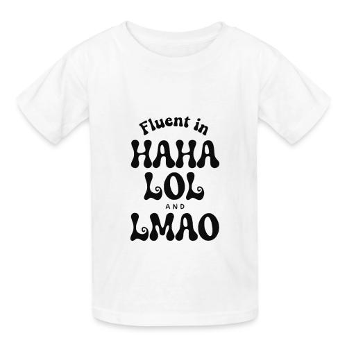 Fluent in HAHA LOL LMAO Funny Humor-Bilingual Joke - Heavyweight Kid's T-Shirt