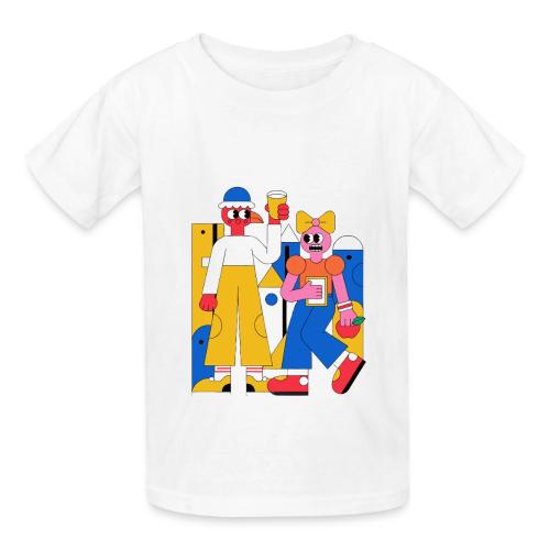 Bold Geometric Duo Pop Art - Heavyweight Kid's T-Shirt
