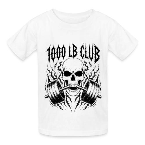1000 LB Club Skull Barbell Powerlif - Heavyweight Kid's T-Shirt