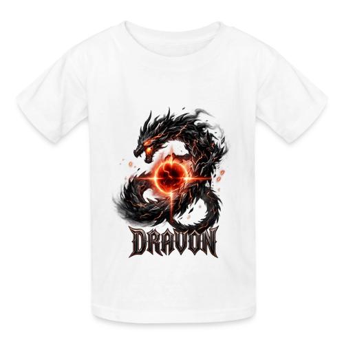 Dravon Fire Dragon Dark Fantasy Graphic T-Shirt - Heavyweight Kid's T-Shirt