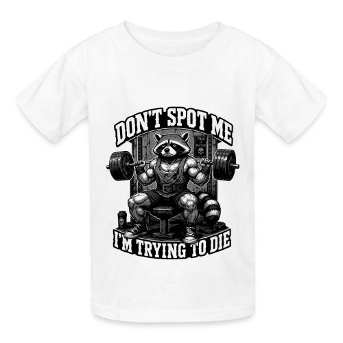 Raccoon Lifter Don’t Spot Me - Heavyweight Kid's T-Shirt