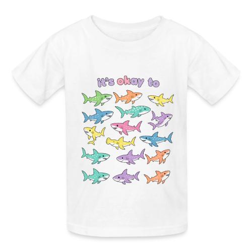 It’s Okay To – Cute Pastel Shark - Heavyweight Kid's T-Shirt