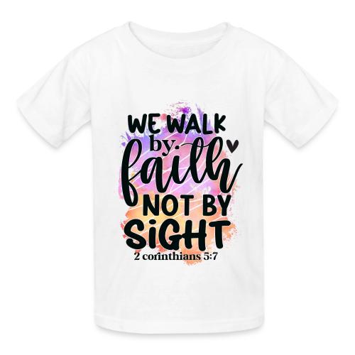 Harmony Collection - We Walk by Faith not by Sight - Heavyweight Kid's T-Shirt
