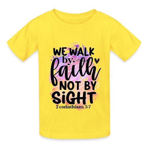 Harmony Collection - We Walk by Faith not by Sight - Heavyweight Kid's T-Shirt