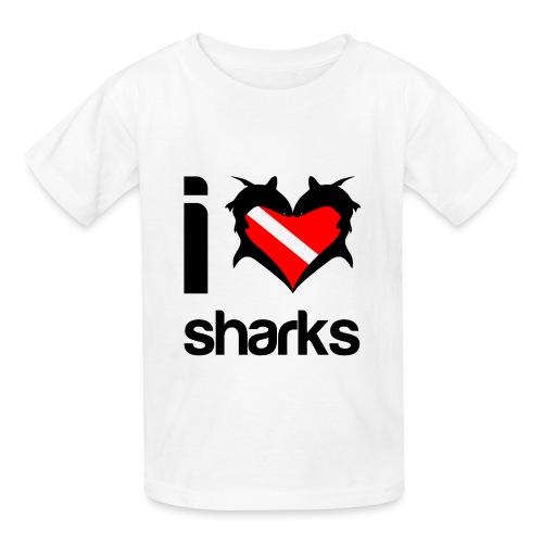 I Love Sharks - Hanes Youth T-Shirt
