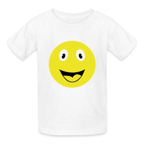 Yellow Happy Face Print - Heavyweight Kid's T-Shirt