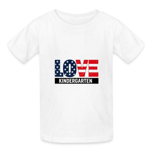 Love Kindergarten Patriotic Graduation - Heavyweight Kid's T-Shirt