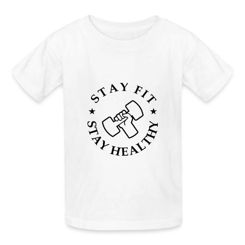 Stay Fit Stay Healthy - Heavyweight Kid's T-Shirt