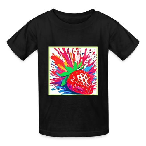 Splatter Strawberry Splash - Heavyweight Kid's T-Shirt