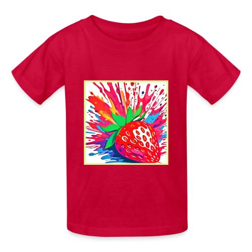 Splatter Strawberry Splash - Heavyweight Kid's T-Shirt