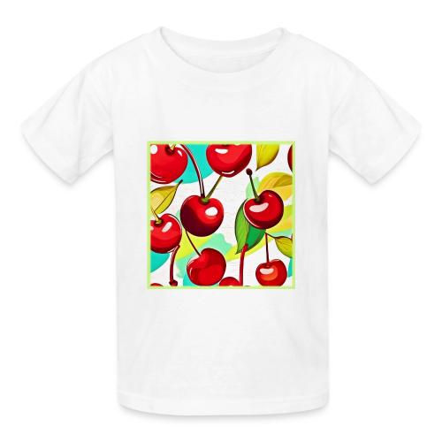 Vibrant Cherry Pattern - Heavyweight Kid's T-Shirt