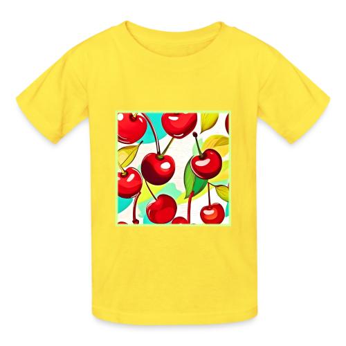 Vibrant Cherry Pattern - Heavyweight Kid's T-Shirt