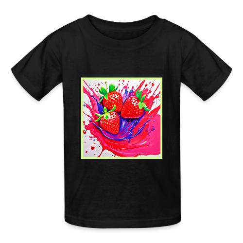 Vibrant Strawberry Splash - Heavyweight Kid's T-Shirt