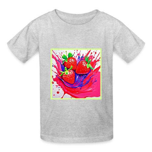 Vibrant Strawberry Splash - Heavyweight Kid's T-Shirt