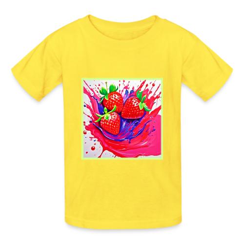 Vibrant Strawberry Splash - Heavyweight Kid's T-Shirt