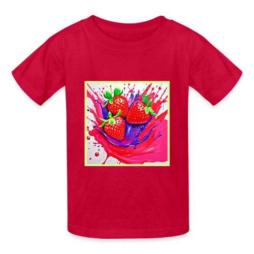 Vibrant Strawberry Splash - Heavyweight Kid's T-Shirt
