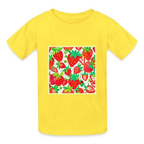 Strawberry Swirl Pattern - Heavyweight Kid's T-Shirt