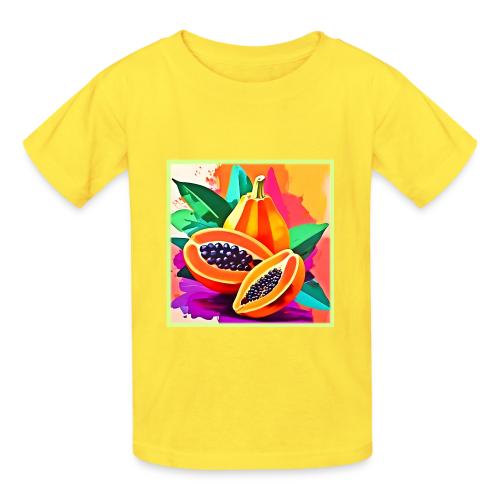 Sliced Papaya Pop Art - Heavyweight Kid's T-Shirt