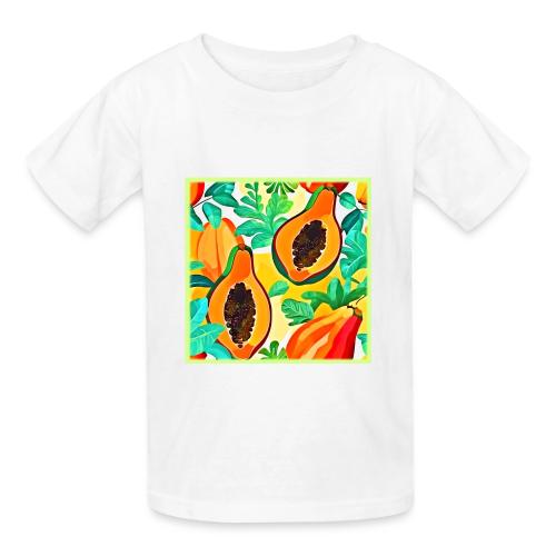 Tropical Papaya Pop Art - Heavyweight Kid's T-Shirt