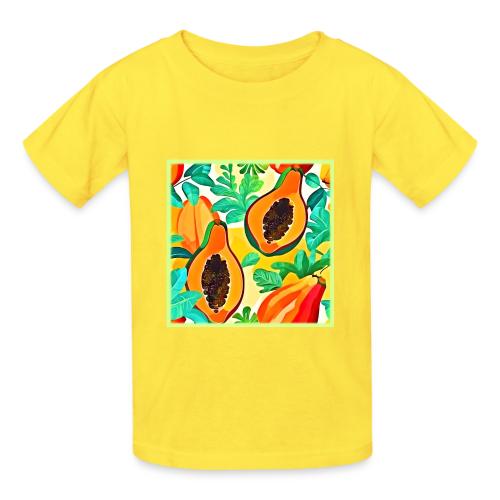 Tropical Papaya Pop Art - Heavyweight Kid's T-Shirt