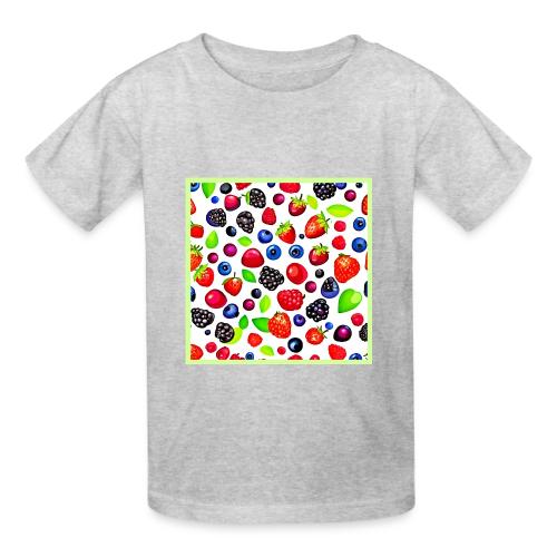 Berry Burst: Fruity Pattern - Heavyweight Kid's T-Shirt