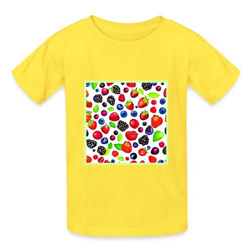 Berry Burst: Fruity Pattern - Heavyweight Kid's T-Shirt