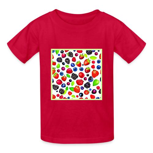 Berry Burst: Fruity Pattern - Heavyweight Kid's T-Shirt