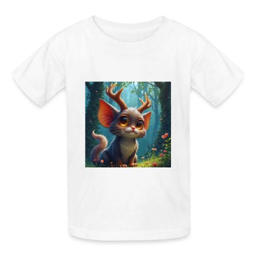 Magical Forest Creature with Deer Horns - Heavyweight Kid's T-Shirt