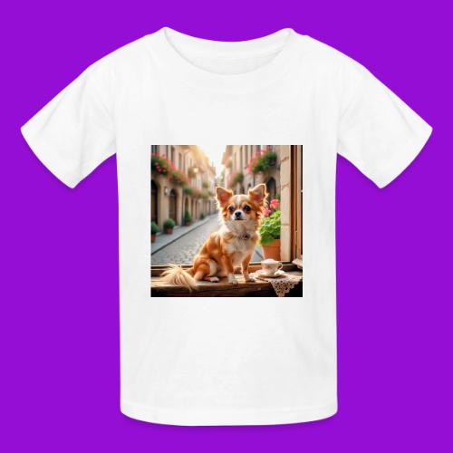 Morning coffee Chihuahua - Heavyweight Kid's T-Shirt