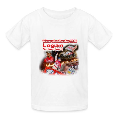 Logan Schuchart #LetsRaceTwo Winner - Heavyweight Kid's T-Shirt
