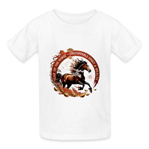 Year of the Horse Fiery Spirit T Shirt, Lunar New - Heavyweight Kid's T-Shirt