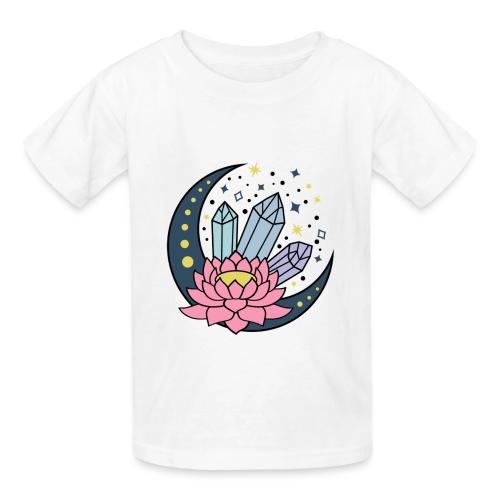 Half A Moon, Healing Crystals Lotus Flower - Heavyweight Kid's T-Shirt