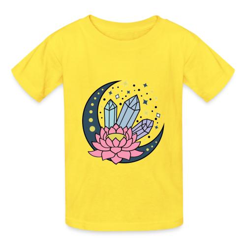 Half A Moon, Healing Crystals Lotus Flower - Heavyweight Kid's T-Shirt