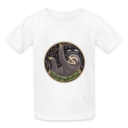 Sloth Home Watcher T Shirt - Heavyweight Kid's T-Shirt