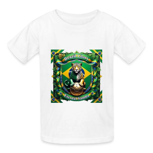 Brazil Jaguar Glory T-Shirt, Flag Pride Badge Gift - Heavyweight Kid's T-Shirt